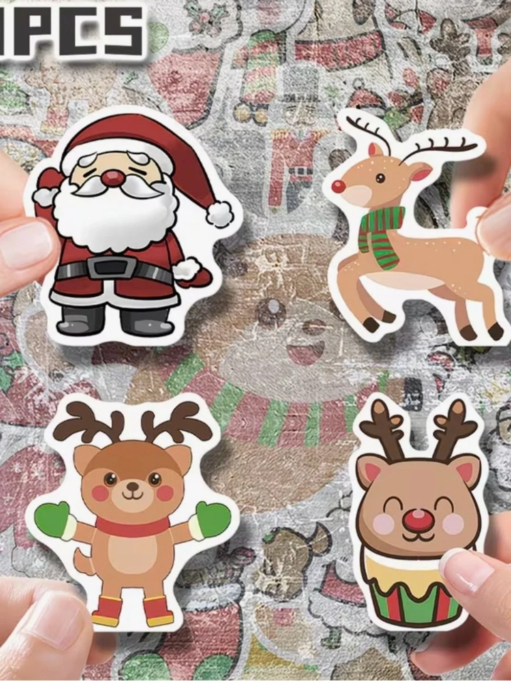 50 Christmas Cartoon Stickers Cute & Festive Crafts Kids School Party